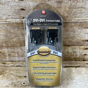 Link Depot 6ft DVI-D to‎ DVI-D Premium Cable Gold Plated 24 Pin Dual Link Black
